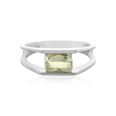 Bague en argent et Kunzite jaune canari