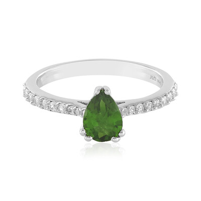 Bague en argent et Diopside de Russie