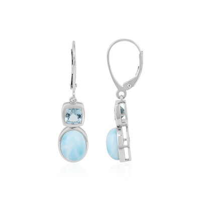 Boucles d'oreilles en or et Larimar (KM by Juwelo)