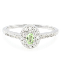 Bague en argent et Grenat vert menthe de Merelani