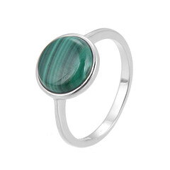 Bague en argent et Malachite