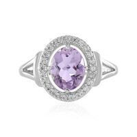 Bague en argent et Améthyste Rose de France