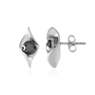 Boucles d'oreilles en argent et Diamant noir