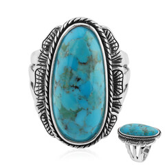 Bague en argent et Turquoise bleue de Mohavie (Art of Nature)