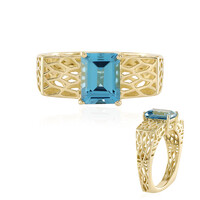 Bague en or et Topaze bleu Suisse (Ornaments by de Melo)