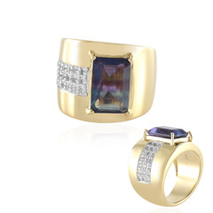 Bague en argent et Fluorite multicolore