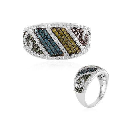 Bague en argent et Diamant bleu I3