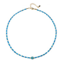 Collier en argent et Apatite bleu néon