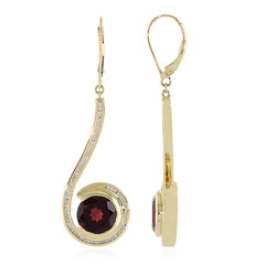 Boucles d'oreilles en or et Zircon rouge (de Melo)