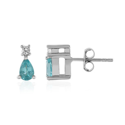 Boucles d'oreilles en argent et Apatite bleue