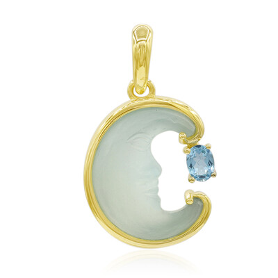 Pendentif en or et Calcédoine bleue (Glenn Lehrer)