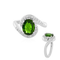 Bague en argent et Diopside de Russie