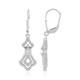 Boucles d'oreilles en argent et Saphir blanc