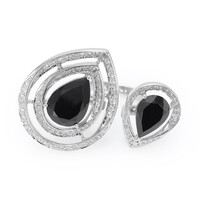 Bague en argent et Spinelle noir