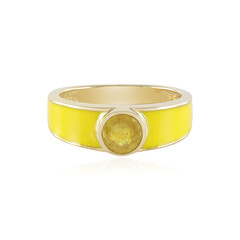 Bague en argent et Saphir jaune de Madagascar