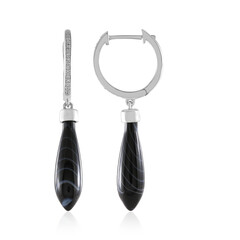 Boucles d'oreilles en argent et Agate noire