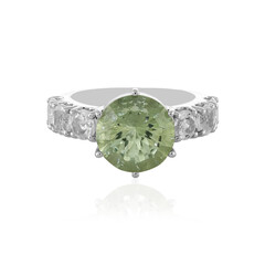 Bague en argent et Améthyste verte