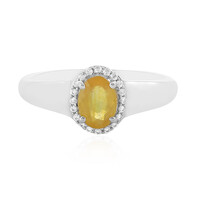 Bague en argent et Saphir jaune de Madagascar