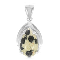 Pendentif en argent et Jaspe Dalmatien