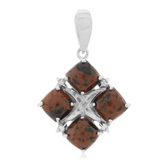 Pendentif en argent et Obsidienne acajou