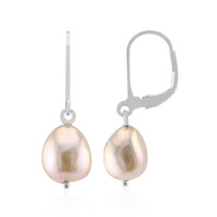 Boucles d'oreilles en argent et Perle de culture d'eau douce orange (TPC)