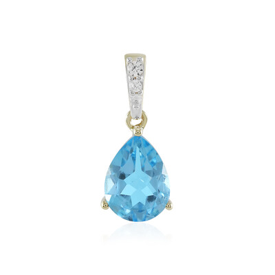 Pendentif en or et Topaze bleu Suisse