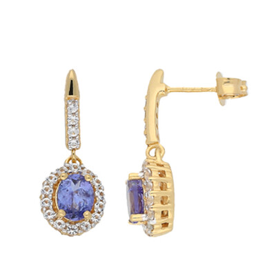 Boucles d'oreilles en argent et Tanzanite