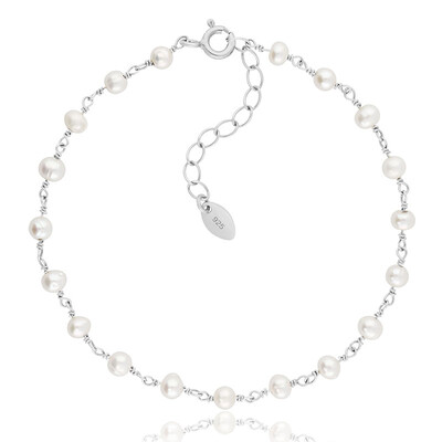 Bracelet en argent et Perle blanche de culture d'eau douce