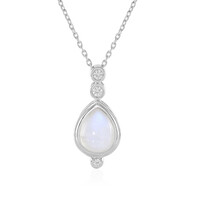 Collier en argent et Pierre de lune bleue (KM by Juwelo)