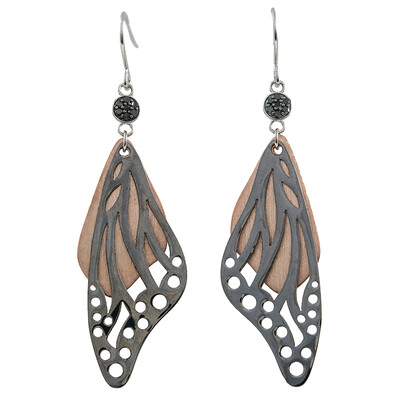 Boucles d'oreilles en argent et Diamant noir