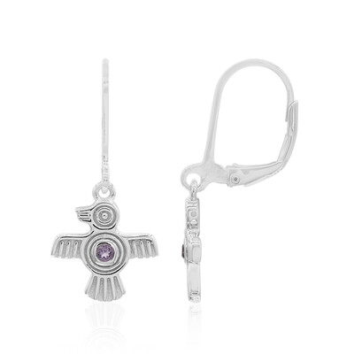 Boucles d'oreilles en argent et Améthyste