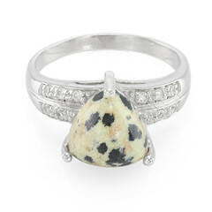 Bague en argent et Jaspe Dalmatien