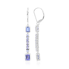 Boucles d'oreilles en platine et Tanzanite AAA (KM by Juwelo)