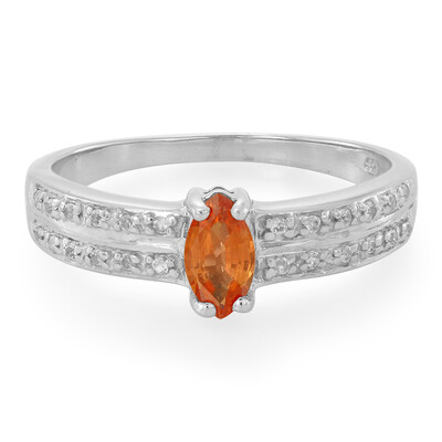 Bague en argent et Saphir orange