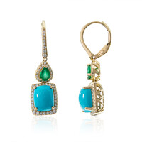 Boucles d'oreilles en or et Turquoise Sleeping Beauty (CIRARI)