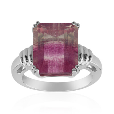 Bague en argent et Fluorite multicolore (Pallanova)