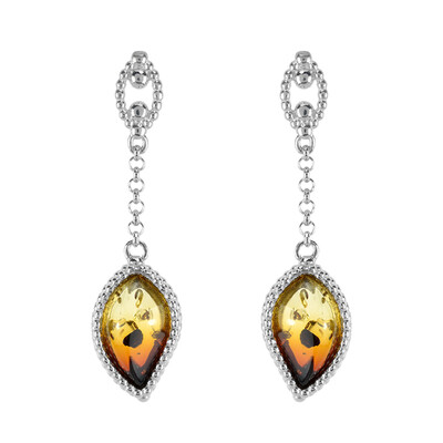 Boucles d'oreilles en argent et Ambre baltique (dagen)