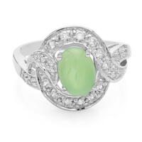 Bague en argent et Chrysoprase impériale