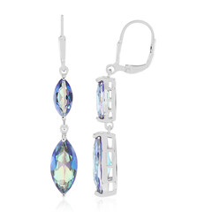 Boucles d'oreilles en argent et Quartz mystique bleu