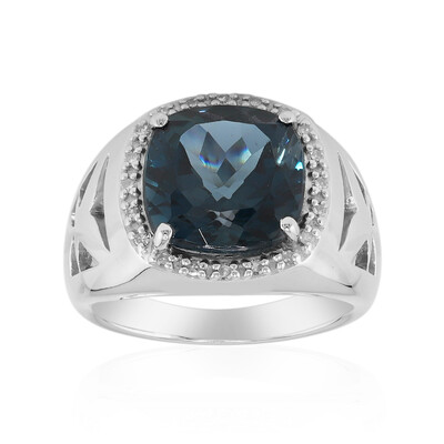 Bague en argent et Topaze bleu de Londres