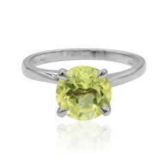 Bague en argent et Citrine jaune citron