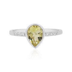 Bague en argent et Quartz citron