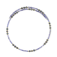 Collier ras du cou en acier et Tanzanite (Riya)