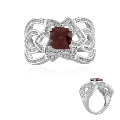 Bague en argent et Zircon acajou (de Melo)