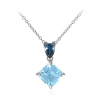 Collier en argent et Topaze bleu ciel