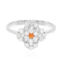 Bague en argent et Saphir orange