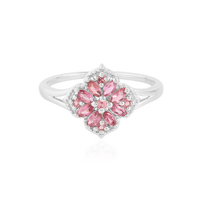 Bague en argent et Tourmaline rose du Brésil