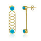 Boucles d'oreilles en or et Turquoise Sleeping Beauty (Ornaments by de Melo)