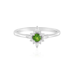 Bague en argent et Diopside de Russie