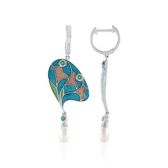 Boucles d'oreilles en argent et Perle blanche de culture d'eau douce